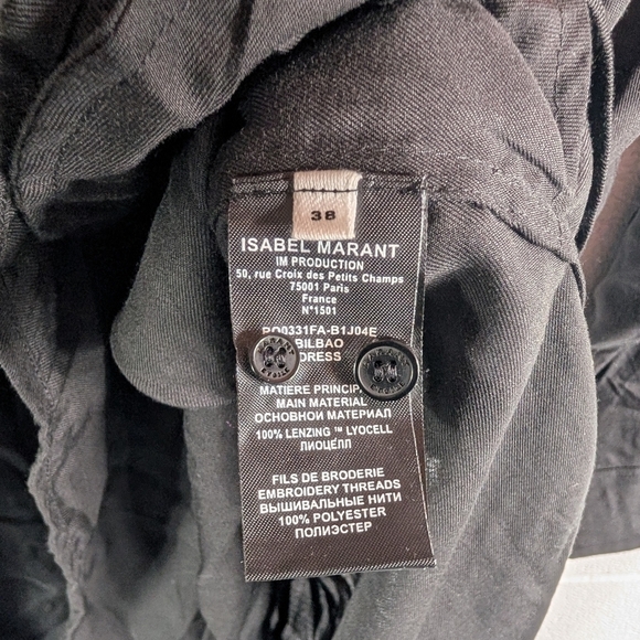 Isabel Marant Etoile Dress Womens 38 Black Bilboa Embroidered Tunic Minimal - Picture 7 of 10